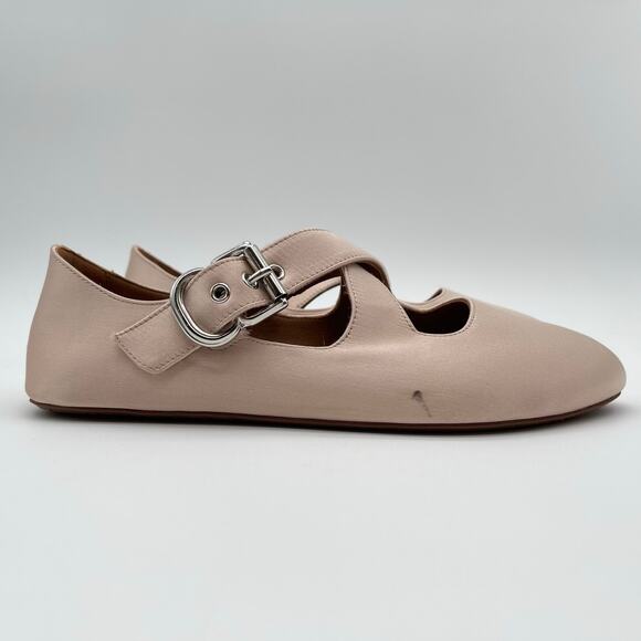 ALAIA | Criss Cross Satin Ballet Flat in Nude Baby Pink w/ Box 36 - Picture 6 of 16
